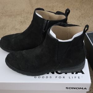 Sonoma Black Suede Ankle Lottiee Boots